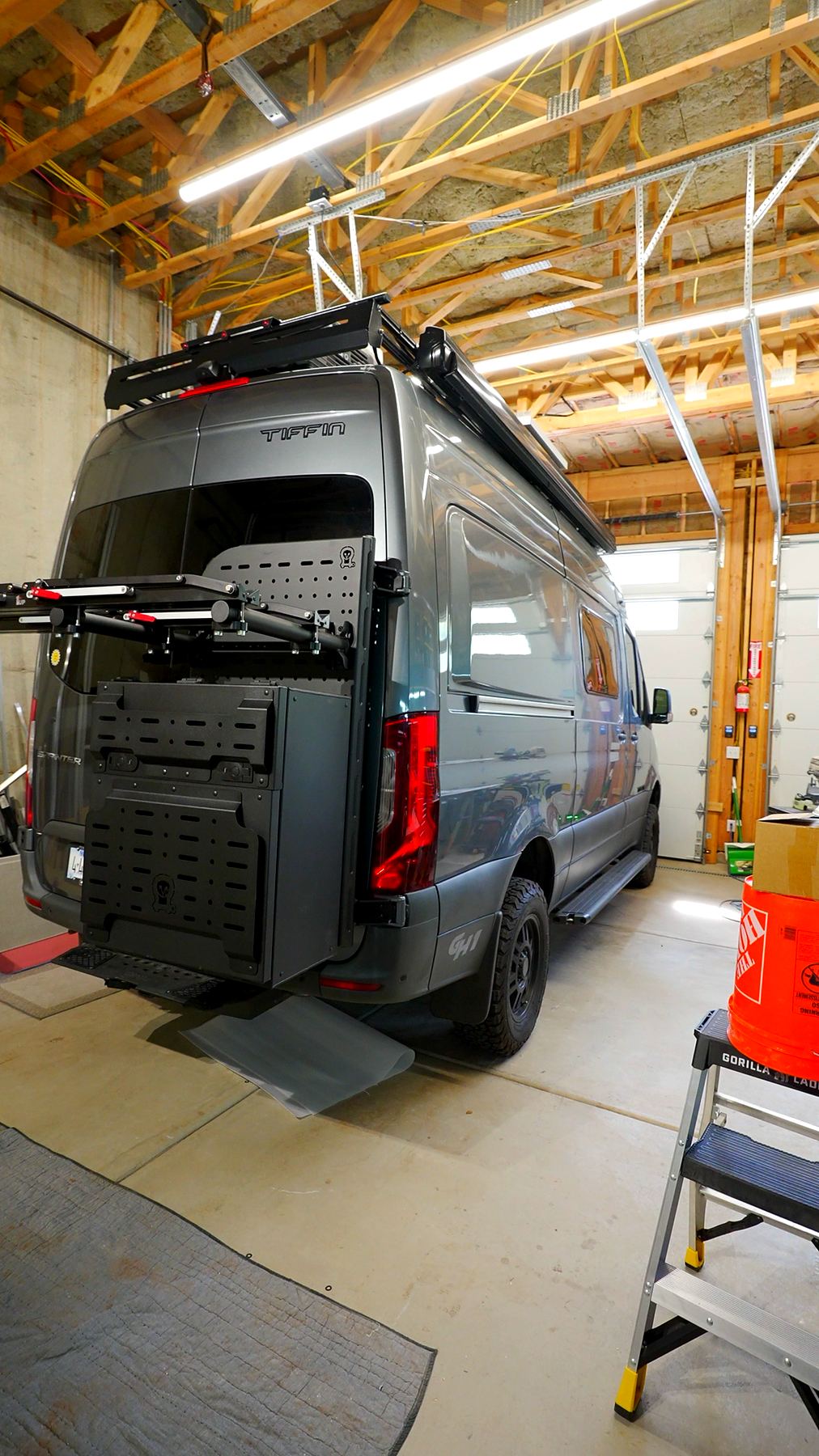 Owl rear carrier on a Sprinter
